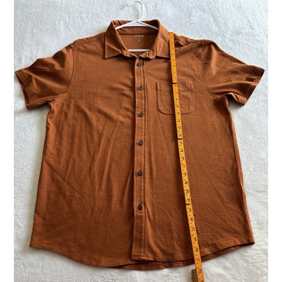 J Crew Men’s Short Sleeve Button Down Shirt Sz Lg Orange - Picture 3 of 6